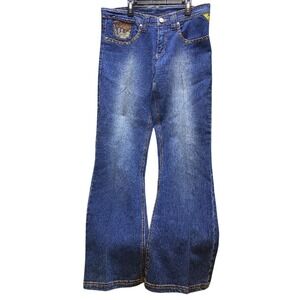 Makavelic Jeans Womens 11 Vintage Y2K Baggy‎ Hip Hop Tupac Beaded Embellished